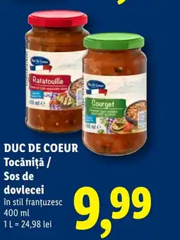 Lidl DUC DE COEUR Tocăniţă / Sos de dovlecei Ofertă