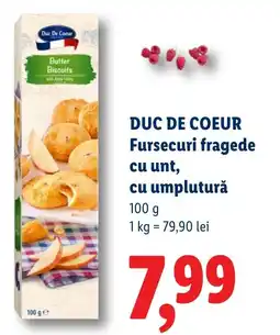 Lidl DUC DE COEUR Fursecuri fragede cu unt, cu umplutură Ofertă