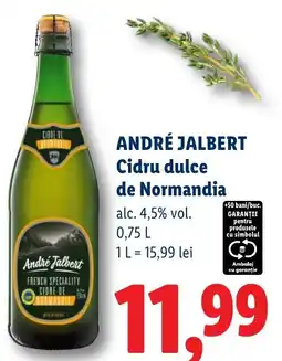 Lidl ANDRÉ JALBERT Cidru dulce de Normandia Ofertă