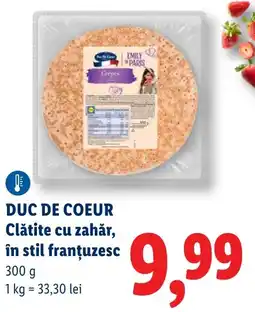 Lidl DUC DE COEUR Clătite cu zahăr, în stil franţuzesc Ofertă