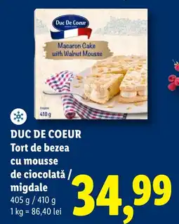 Lidl DUC DE COEUR Tort de bezea cu mousse de ciocolată / migdale Ofertă
