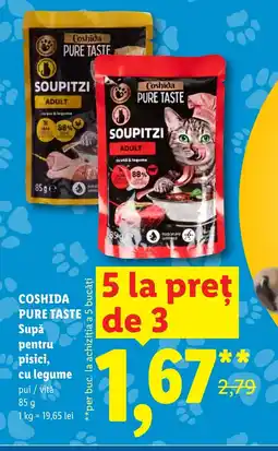 Lidl COSHIDA PURE TASTE Supǎ pentru pisici, cu legume Ofertă