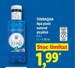 Lidl TERRAQUA Apǎ platǎ natural alcalinǎ Ofertă
