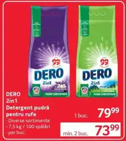 Selgros DERO 2în1 Detergent pudră pentru rufe Ofertă