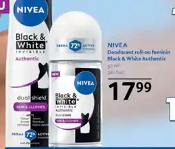 Selgros NIVEA Deodorant roll-on feminin Black & White Authentic Ofertă