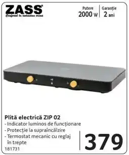 Selgros Plită electrică ZIP 02 Ofertă