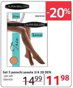 Selgros Set 3 perechi șosete 3/4 20 DEN Ofertă