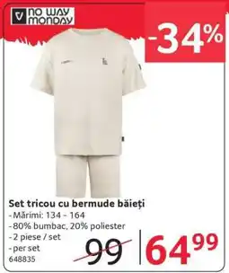 Selgros Set tricou cu bermude băieți Ofertă