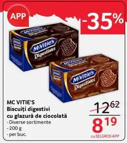 Selgros MC VITIE’S Biscuiți digestivi cu glazură de ciocolată Ofertă