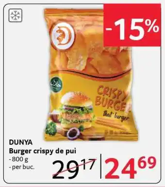 Selgros DUNYA Burger crispy de pui Ofertă
