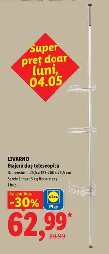 Lidl LIVARNO Etajeră duş telescopică Ofertă