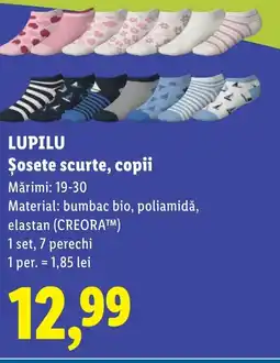 Lidl LUPILU Şosete scurte, copii Ofertă