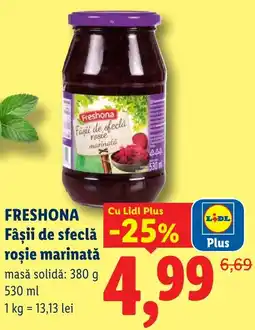 Lidl FRESHONA Fâşii de sfeclă roşie marinată Ofertă