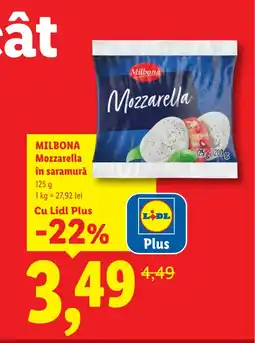 Lidl MILBONA Mozzarella în saramură Ofertă