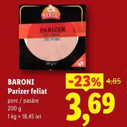 Lidl BARONI Parizer feliat Ofertă