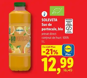 Lidl SOLEVITA Suc de portocale, bio Ofertă