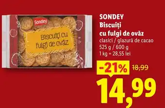 Lidl SONDEY Biscuiţi cu fulgi de ovăz Ofertă