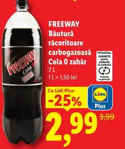 Lidl FREEWAY Băutură răcoritoare carbogazoasă Cola O zahăr Ofertă