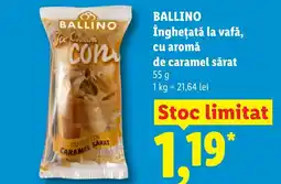 Lidl BALLINO Îngheţată la vafǎ, cu aromă de caramel sǎrat Ofertă
