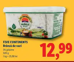 Lidl FIVE CONTINENTS Brânză de vaci Ofertă