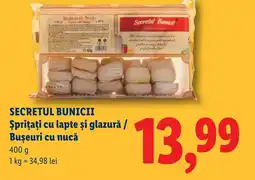 Lidl SECRETUL BUNICII Șprițați cu lapte și glazură / Buşeuri cu nucă Ofertă