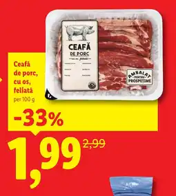 Lidl Ceafă de porc, cu os, feliată Ofertă