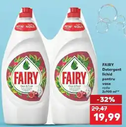 Kaufland FAIRY Detergent lichid pentru vase rodie 2x900 ml Ofertă