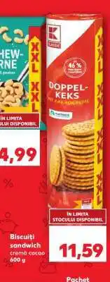 Kaufland Biscuiți sandwich cremă cacao Ofertă