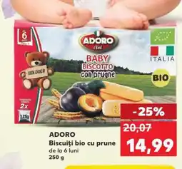 Kaufland ADORO Biscuiți bio cu prune de la 6 luni 250 g Ofertă