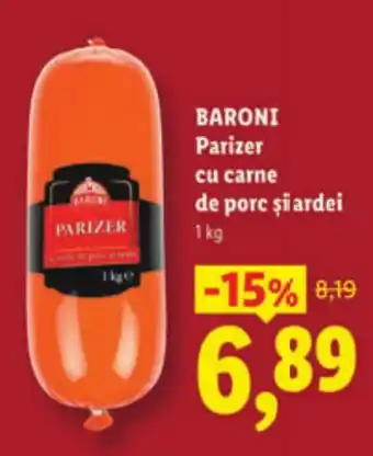 BARONI Parizer cu carne de porc şi ardei