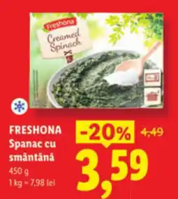 Lidl FRESHONA Spanac cu smântână Ofertă