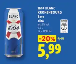 Lidl 1664 BLANC KRONENBOURG Bere albă Ofertă