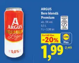 Lidl ARGUS Bere blondǎ Premium Ofertă