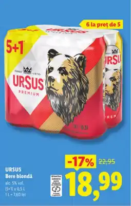 Lidl URSUS Bere blondă Ofertă