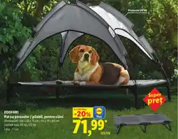 Lidl ZOOFARI Pat cu parasolar/pliabil, pentru câini Ofertă