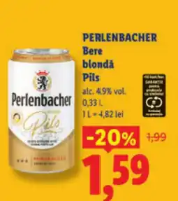 Lidl PERLENBACHER Bere blondǎ Pils Ofertă