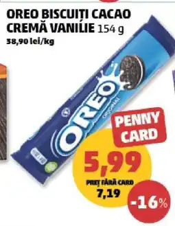 Penny OREO Biscuiți Cacao Cremă Vanilie 154 g Ofertă
