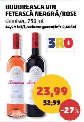 Penny BUDUREASCA VIN FETEASCĂ NEAGRĂ/ROSE Ofertă