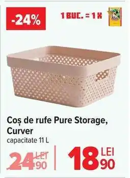 Carrefour Coș de rufe Pure Storage, Curver Ofertă