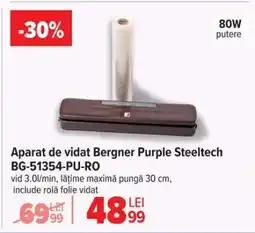 Carrefour Aparat de vidat Bergner Purple Steeltech BG-51354-PU-RO Ofertă