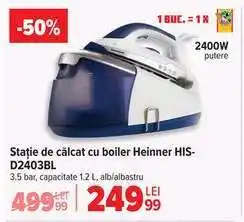 Carrefour Stație de călcat cu boiler Heinner HIS-D2403BL Ofertă