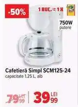 Carrefour Cafetieră Simpl SCM125-24 Ofertă