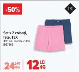 Carrefour Set x 2 colanți, fete, TEX Ofertă