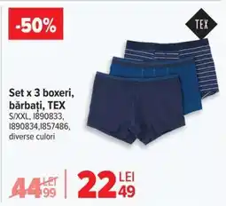 Carrefour Set x 3 boxeri bărbați, TEX Ofertă