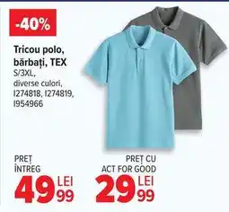 Carrefour Tricou polo, bărbați, TEX Ofertă