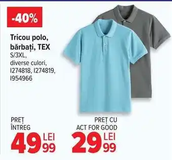 Carrefour Tricou polo, bărbați, TEX Ofertă