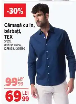 Carrefour Cămașă cu in, bărbați, TEX Ofertă