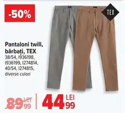 Carrefour Pantaloni twill, bărbați, TEX Ofertă