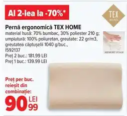Carrefour Pernă ergonomică TEX HOME Ofertă