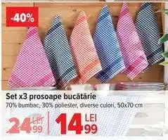 Carrefour Set x3 prosoape bucătărie Ofertă